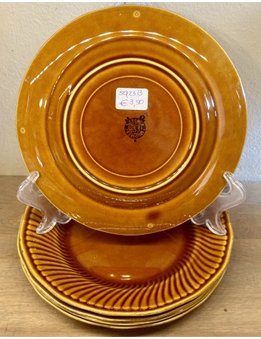 Ontbijtbord / Dessertbord - Boch - vorm TRIANON uitgevoerd in bruine kleur