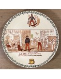 Decorative plate / Dessert plate - HB & Cie Choisy le Roi Terre de Fer - décor La Vie Militaire No. 6