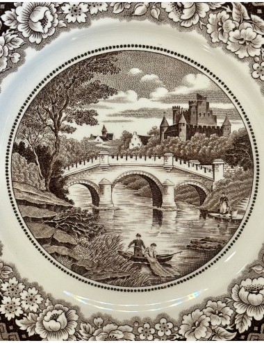 Dinerbord / Eetbord - Societe Ceramique Maestricht - décor OLD BRIDGE in bruin