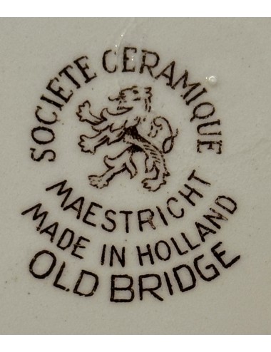 Dinerbord / Eetbord - Societe Ceramique Maestricht - décor OLD BRIDGE in bruin