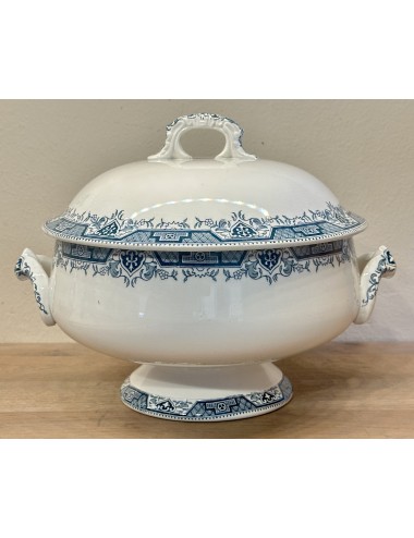 Tureen / Cover dish - round model - St. Amand - décor MAROC in petrol