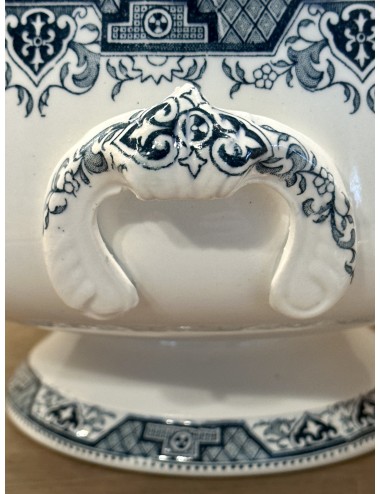 Tureen / Cover dish - round model - St. Amand - décor MAROC in petrol