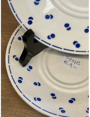 Saucer / Dish - Boch - décor of blue, overlapping, dots/dots