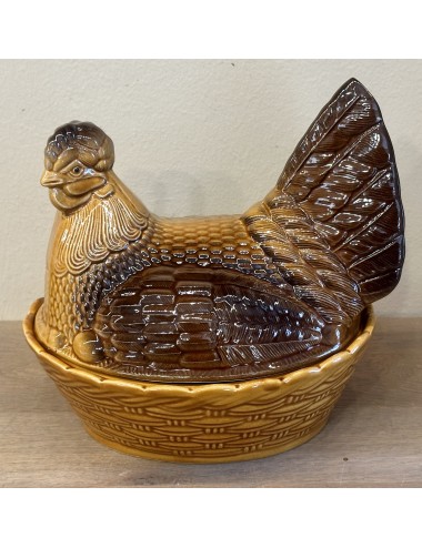 Chicken - to store eggs in - 2 piece ceramic (ceramic hen egg storage container) - Withernsea Eastgate Pottery England