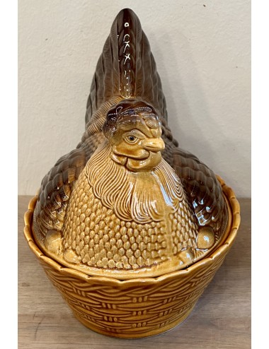 Chicken - to store eggs in - 2 piece ceramic (ceramic hen egg storage container) - Withernsea Eastgate Pottery England