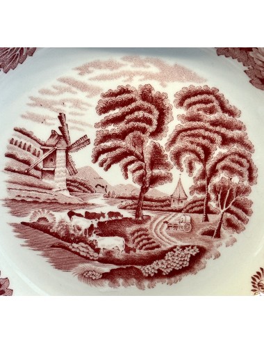 Deep plate / Soup plate / Pasta plate - Woods Ware - décor ENGLISH SCENERY executed in red