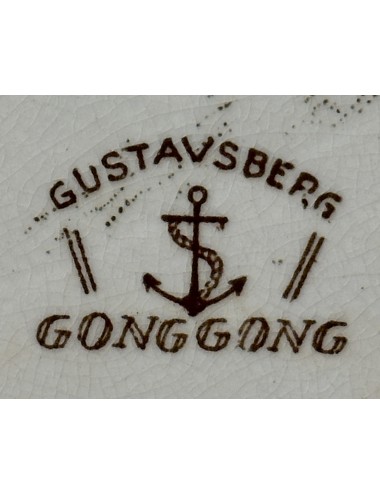 Schaal - ovaal model - Gustavsberg - décor GONGGONG uitgevoerd in bruin