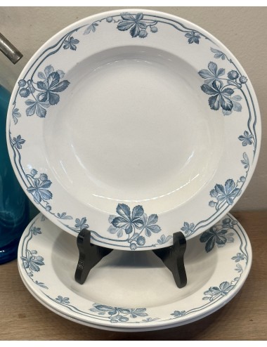 Deep plate / Soup plate / Pasta plate - smaller model - Villeroy & Boch - décor KASTANJE executed in petrol