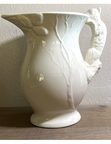 Jug / Water jug - Squirrel-jug - Burleigh Ironstone Staffordshire England - finished in white with a squirrel handle