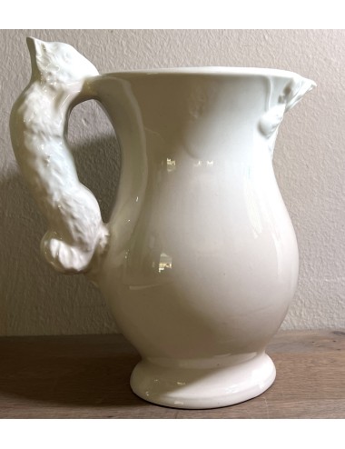Jug / Water jug - Squirrel-jug - Burleigh Ironstone Staffordshire England - finished in white with a squirrel handle