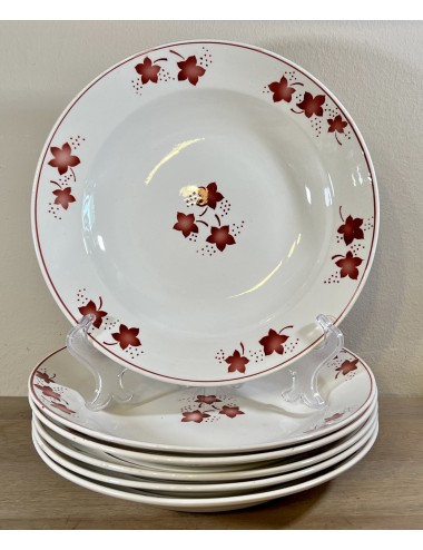 Deep plate / Soup plate / Pasta plate - Boch - décor MERCURE executed in red