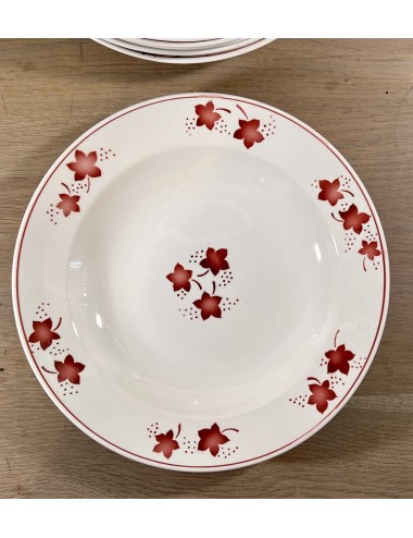Deep plate / Soup plate / Pasta plate - Boch - décor MERCURE executed in red