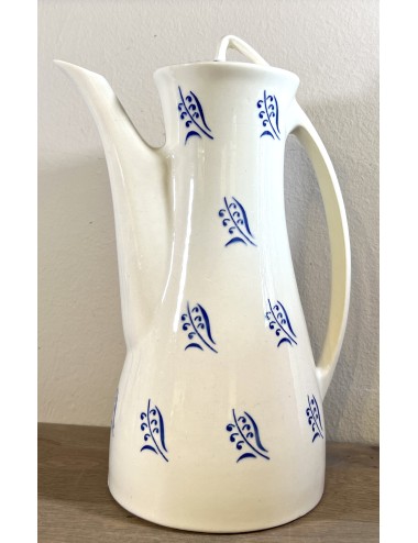 Koffiepot - hoger slank model - ongemerkt maar Boch - décor TIGE DE BLÉ met blauwe korenaren
