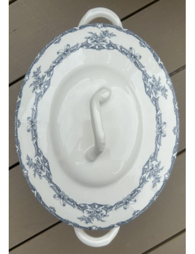 Cover dish / Terrine - oval model - Royal Boch - décor ALHAMBRA executed in gray/blue