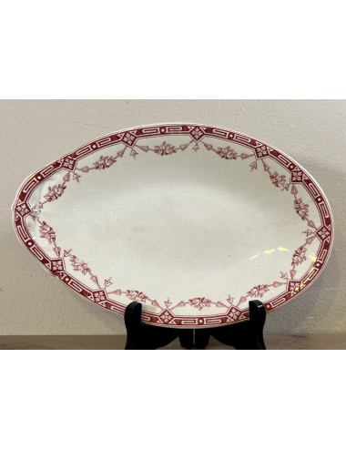 Sour dish / Ravier - oval - Petrus Regout - décor ATHENE executed in red