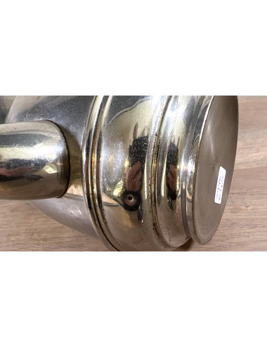 Coffee/tea pot - metal/chrome model with porcelain handle and lid knob