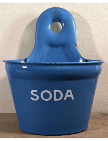 Holder for SODA - hanging model - Danish enamel? (marked GM) - all blue version