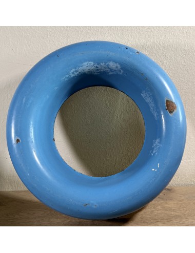 Baking mold - Danish enamel? - blue enamel exterior with white enamel interior