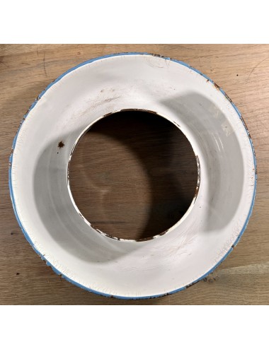 Baking mold - Danish enamel? - blue enamel exterior with white enamel interior
