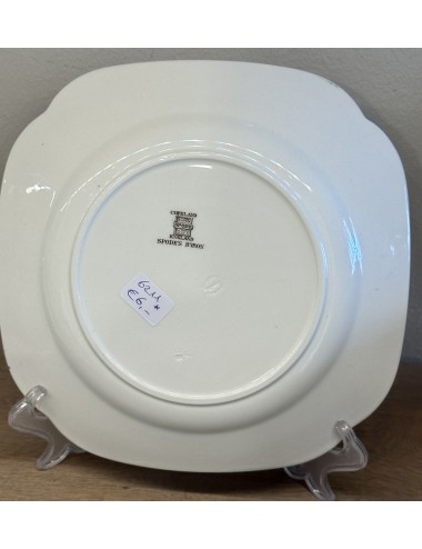 Dinner plate - square model - Copeland Spode England - décor SPODE'S BYRON in multicolor version