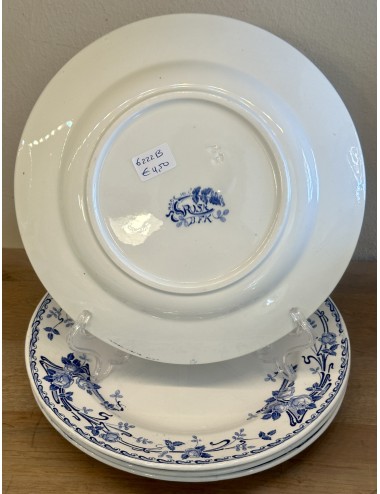 Dinner plate - B.F.K. (Boch Frères Keramis) - décor ROSA executed in blue