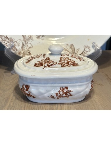 Soap dish - Brown, Westhead Moore & Co (BWM) - décor SYLVIA executed in brown