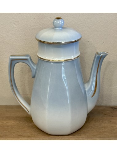 Coffee pot with filter (4 piece) - Frugier (Limoges) - ALUMINITE - executed in from light to darker blu