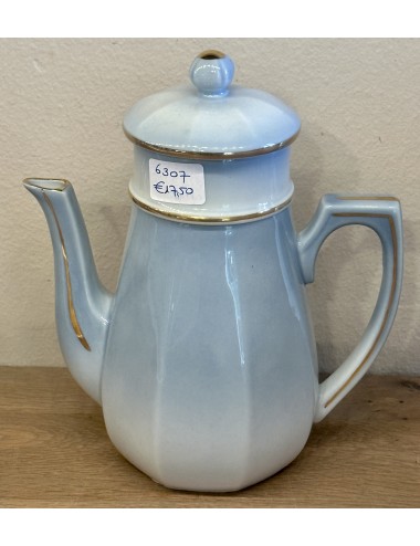 Coffee pot with filter (4 piece) - Frugier (Limoges) - ALUMINITE - executed in from light to darker blu