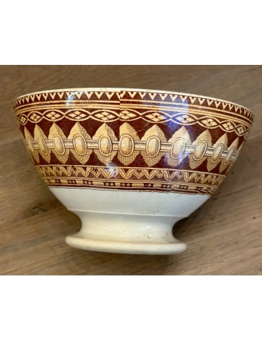 Bowl / Rinse bowl - larger size - unmarked (Regout?) - décor BALI in various shades of brown
