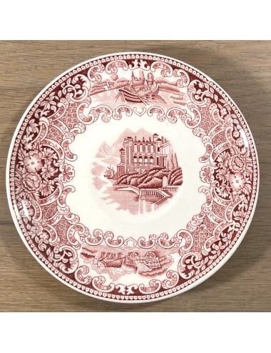Bottom dish / Saucer - Petrus Regout - décor CASTILLO executed in red
