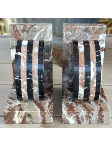 Bookends - 2 pcs/pair - heavy model executed in marble with changing colors