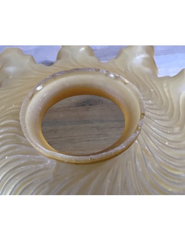 Lampshade - in pointed, wavy, design of brown frosted glass