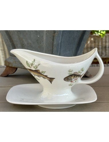 Gravy boat / Sauce boat / Saucière - Boch - probably from a fish service with a décor of FISH - model SEDUCTION