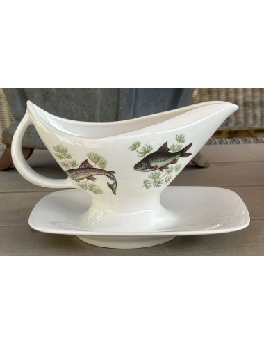 Gravy boat / Sauce boat / Saucière - Boch - probably from a fish service with a décor of FISH - model SEDUCTION