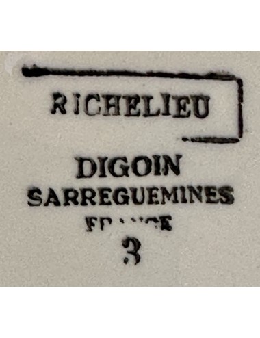 Schaal - dieper rond model - Digoin Sarreguemines - décor RICHELIEU