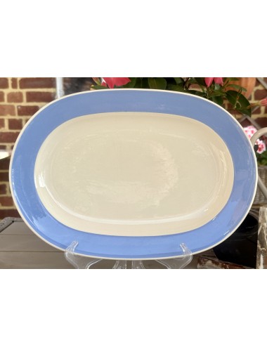 Plate - large, oval, model - Villeroy & Boch - décor ORLEANS executed in blue with cream