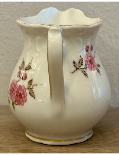 Milk jug - Mosa (5-bows = ca. 1930-1940) - model BAROK with pink chrysanthemums