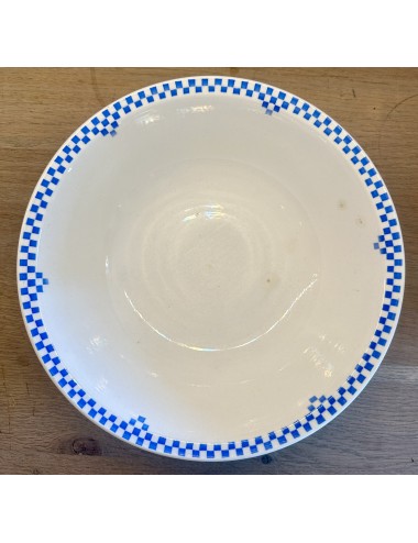 Potato dish / Salad bowl - Nimy with additional mark INNO - décor DAMIER of blue cubes and checks