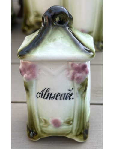 Storage jar - small size - unmarked (probably German) - Art Nouveau - model META executed in barbotine