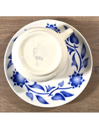 Ontbijtbordje - Digoin & Sarreguémines - met verlopende pastel azuurblauwe rand
