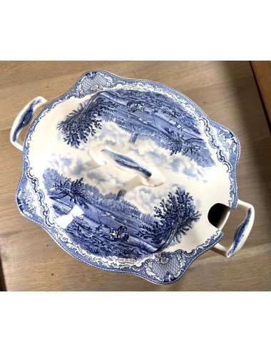 Soup tureen / Tureen - Johnson Bros England - décor OLD BRITAIN CASTLES executed in blue