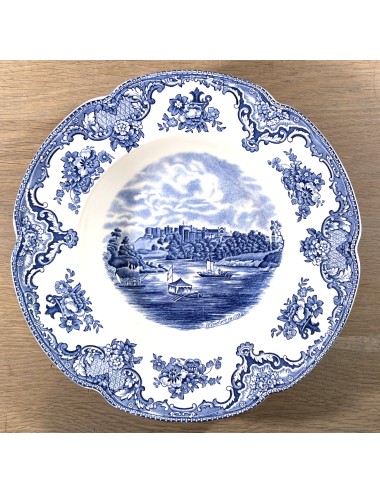 Diep bord / Soepbord / Pastabord - Johnson Bros England - décor OLD BRITAIN CASTLES uitgevoerd in blauw