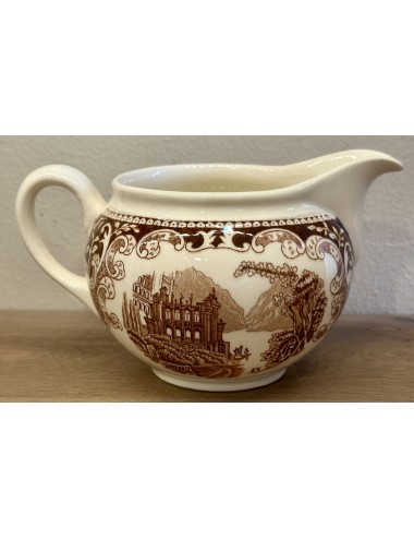 Milk jug - Petrus Regout - décor Castillo in brown