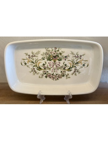 Oven dish - Villeroy & Boch - décor TRIANON with green/pink decoration in refractory porcelain