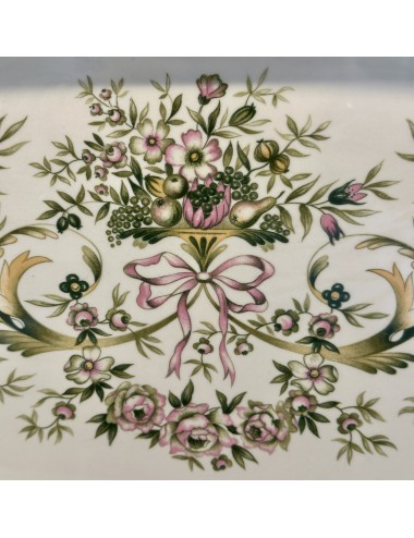 Ovenschaal - Villeroy & Boch - décor TRIANON met groen/roze decoratie in vuurvast porselein