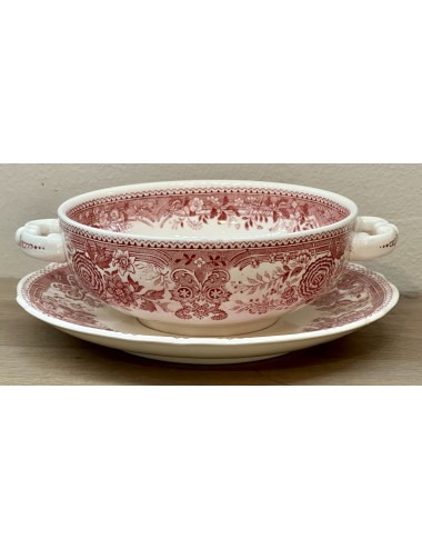 Soup cup and saucer - Villeroy & Boch - décor BURGENLAND executed in red