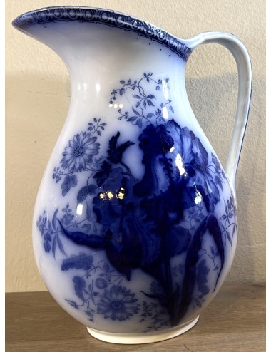 Water jug / Jug - Boch Frères (B.F.) - décor IRIS executed in flowing blue