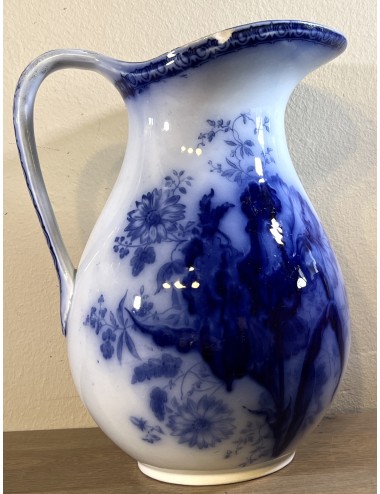 Water jug / Jug - Boch Frères (B.F.) - décor IRIS executed in flowing blue