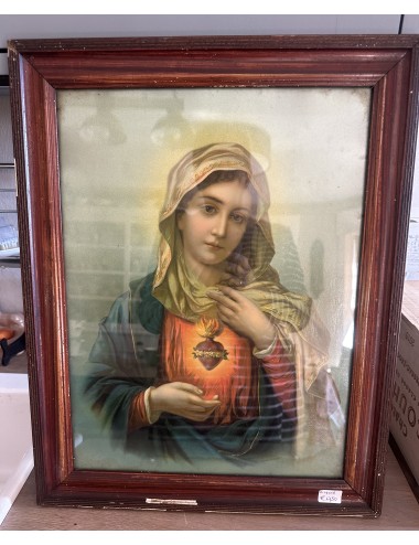 Plaat in lijst met afbeelding Heilig Hart van Maria