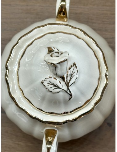 Sugar bowl - Boch - model TOURNAI - décor with 2 doves and a coat of arms - specially made for café 'Local Unique'